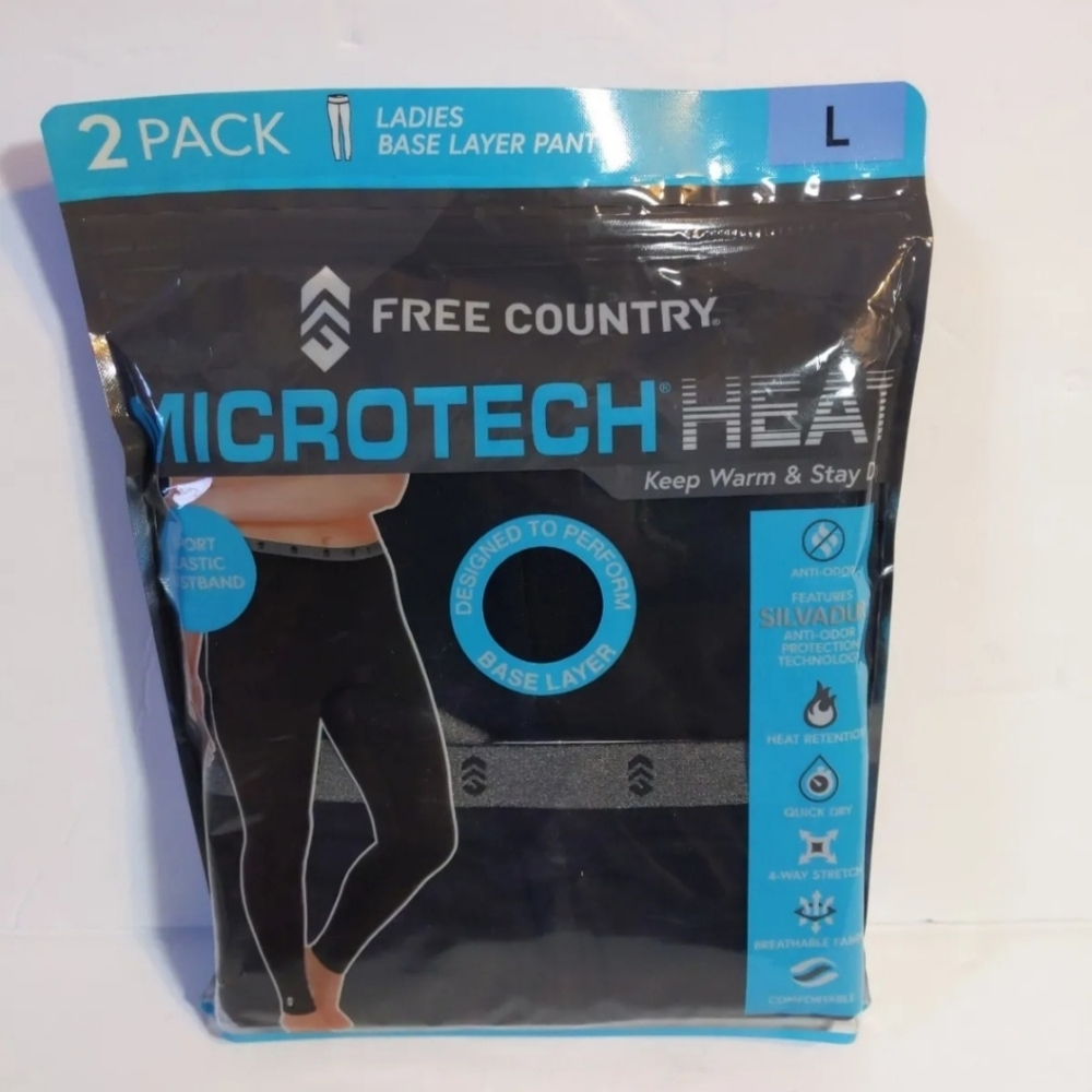 NEW SMALL Women's Microtech Base Layer Anti-Odor Heat Retention Pant, 2 Pk